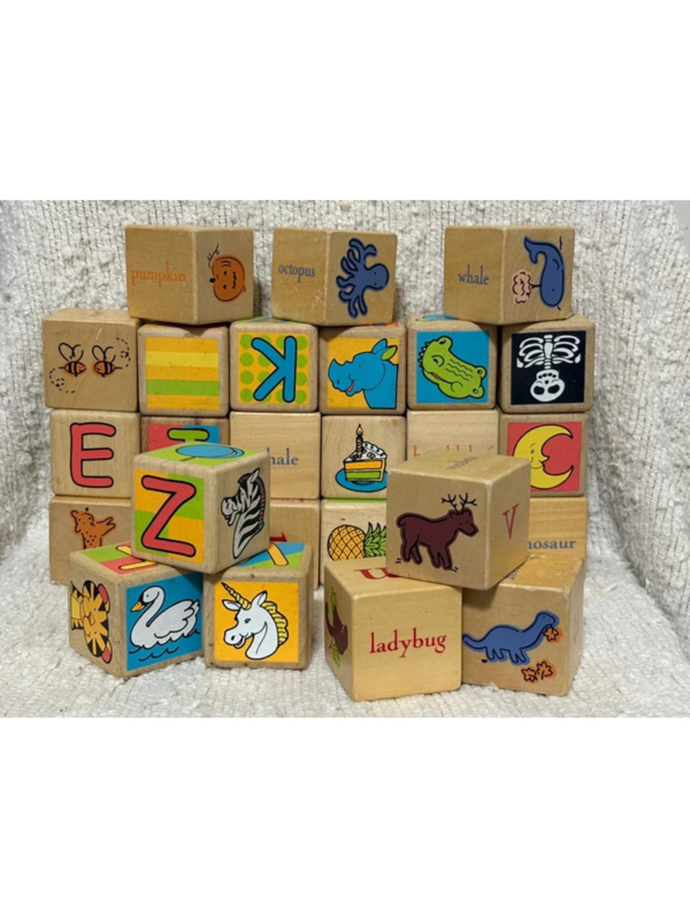 Very large wooden alphabet blocks